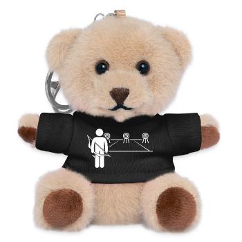 Bogenschießen - Teddy Schlüsselanhänger - Schwarz - Vorne