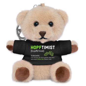 Hopftimist Bier Lustiger Spruch Humor - Teddy Schlüsselanhänger - Schwarz - Vorne