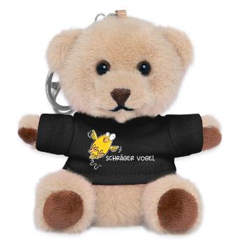 Schräger Vogel I Statement Spruch - Teddy Schlüsselanhänger - Schwarz - Vorne