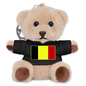 Customizable three-color flag - Teddy Keyring - black - Front
