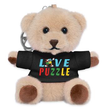 Love Puzzle - Teddy Keyring - black - Front