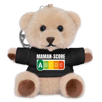 MAMAN-SCORE - Humour Maman - Porte-clés ourson - noir - Devant