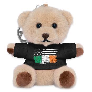 Drapeau irlandais avec étoiles - Porte-clés ourson - noir - Devant