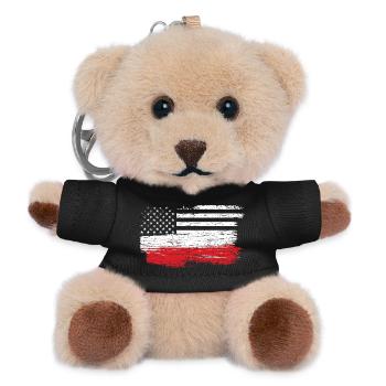 Brushed U.S. Flag Art - Teddy Keyring - black - Front