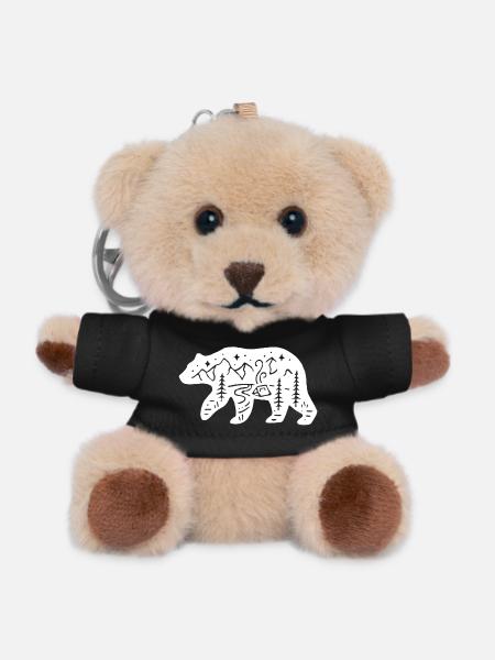 Ours blanc totem de la nature - Porte-clés ourson - noir