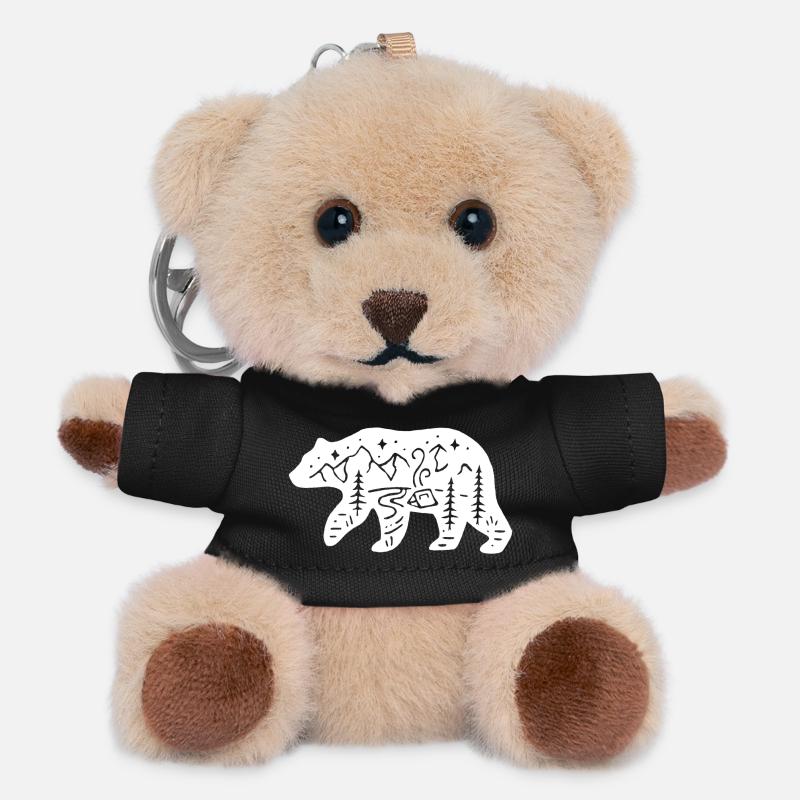 Ours blanc totem de la nature - Porte-clés ourson - noir