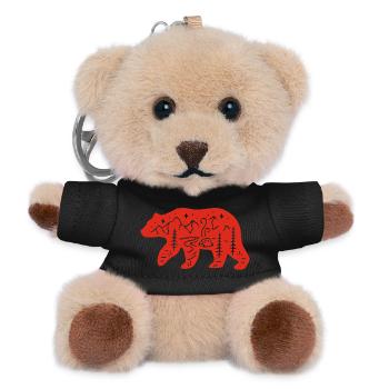 Red bear totem of nature - Teddy Keyring - black - Front