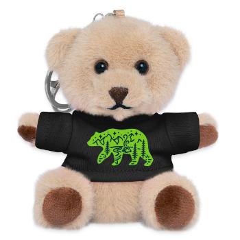 Natur Totem Grüner Bär - Teddy Schlüsselanhänger - Schwarz - Vorne