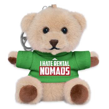 Ich hasse Mietnomaden - Teddy Schlüsselanhänger - Grün - Vorne
