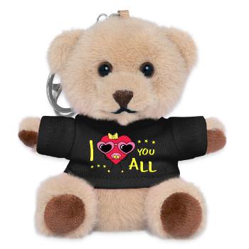 Je vous aime tous - Porte-clés ourson - noir - Devant