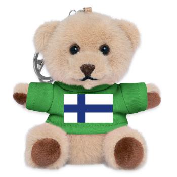 Finland National Flag - Teddy Keyring - green - Front