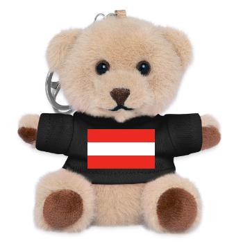 Austria national flag - Teddy Keyring - black - Front