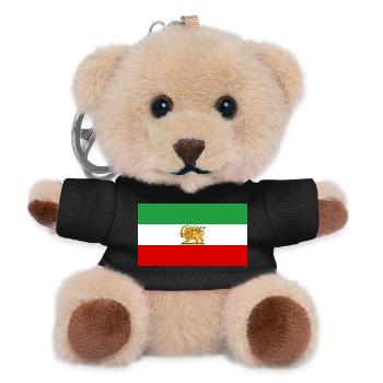 Lion and Sun Iran Flag - Teddy Keyring - black - Front