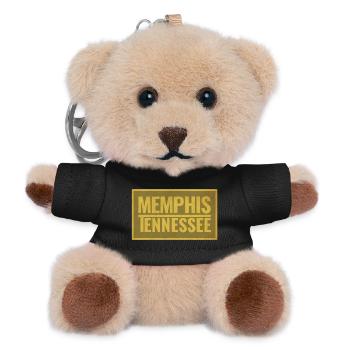 Memphis Tennessee Retro Schrift - Teddy Schlüsselanhänger - Schwarz - Vorne