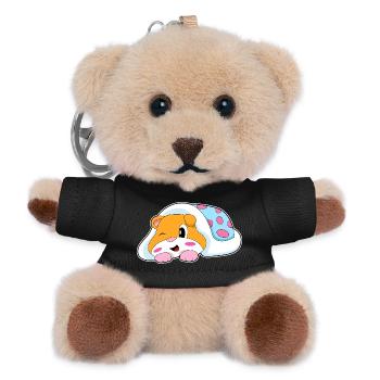 Hamster Schlafen Decke - Teddy Schlüsselanhänger - Schwarz - Vorne