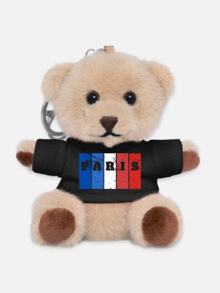 Paris Stripes Splash - Teddy Schlüsselanhänger - Schwarz