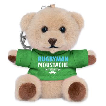 Rugby Moustache Style Statement - Porte-clés ourson - vert - Devant