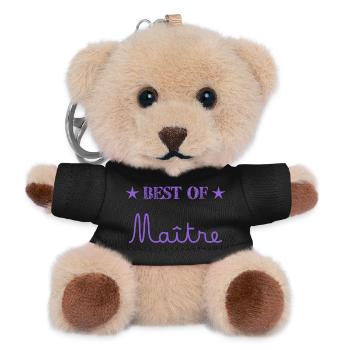 MAÎTRE. MERCI. MERCI MAÎTRE. CADEAU MAÎTRE. VACANC - Porte-clés ourson - noir - Devant