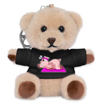 Pig Yoga Fitness Gymnastics - Teddy Keyring - black - Front