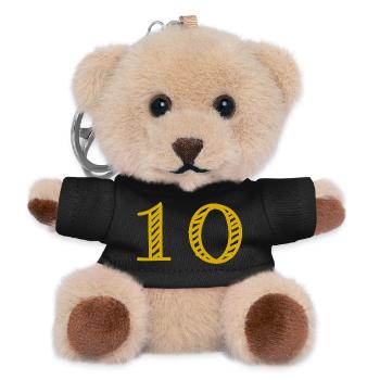 10. 10 ANS. 10e ANNIVERSAIRE. ANNIVERSAIRE 10 ANS. - Porte-clés ourson - noir - Devant