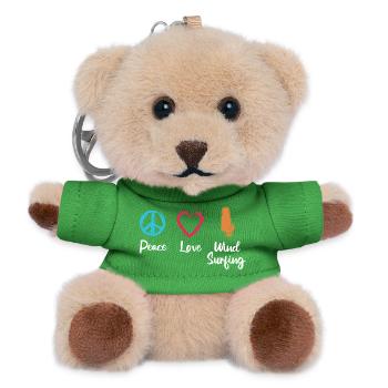 Peace Love Windsurfing - Teddy Keyring - green - Front