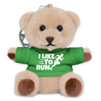 Witziger Läufer Spruch - Teddy Schlüsselanhänger - Grün - Vorne