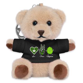 Amour, Paix et Bonheur - Porte-clés ourson - noir - Devant