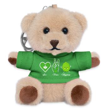 Love, Peace and Happiness - Teddy Schlüsselanhänger - Grün - Vorne
