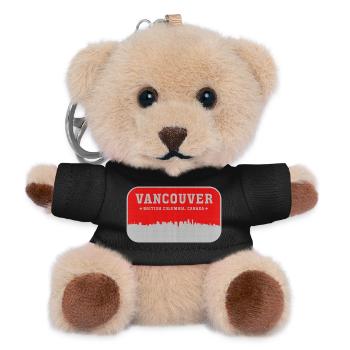 Vancouver Skyline Retro Red - Teddy Keyring - black - Front