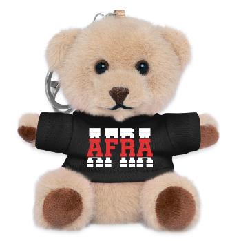 Afra T-Shirt T-Shirt Geschenkidee gestapelter Text - Teddy Schlüsselanhänger - Schwarz - Vorne