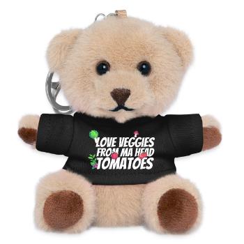 J’adore les légumes de la tête à la tomate - Porte-clés ourson - noir - Devant