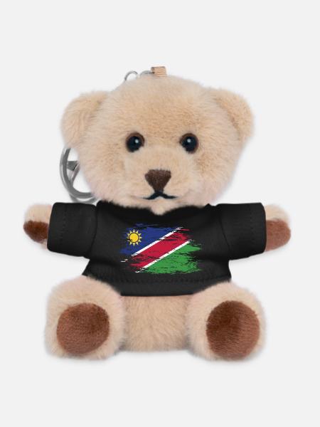 Namibia Flagge used - Teddy Schlüsselanhänger - Schwarz