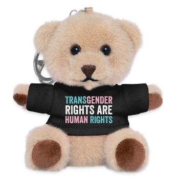 LGBTQ Pride Month - Transgender Rights Are Human R - Teddy Keyring - black - Front