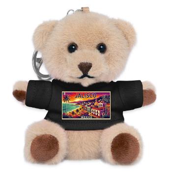 Jalisco Mexico beach palm design - Teddy Keyring - black - Front