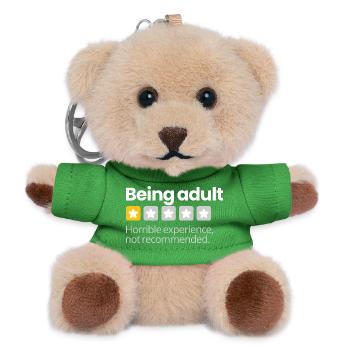Being Adult (dark) - Teddy Keyring - green - Front