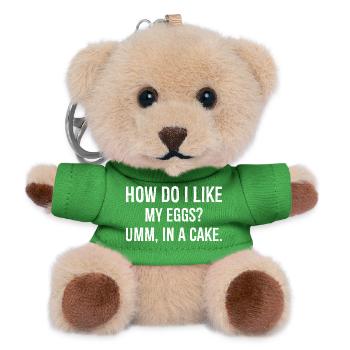 comment j’aime mes œufs euh dans un gâteau drôle de chemise - Porte-clés ourson - vert - Devant