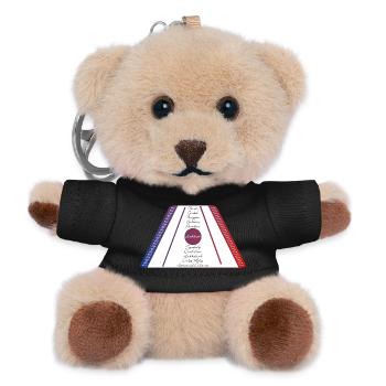 Dulcimer bleu rouge - Porte-clés ourson - noir - Devant