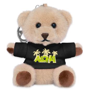 Aloha & Palmen - Teddy Schlüsselanhänger - Schwarz - Vorne