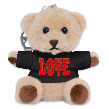 Love in Hebrew - Teddy Keyring - black - Front