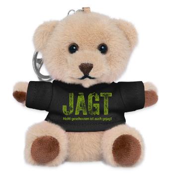 Schriftzug Jagt mit detailreichem Muster - Teddy Schlüsselanhänger - Schwarz - Vorne
