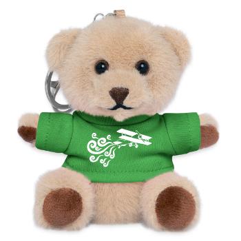 Weißes Vintage-Flugzeug - Teddy Schlüsselanhänger - Grün - Vorne