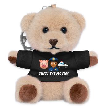 Police and Animal Motifs for Children's Clothing - Teddy Keyring - black - Front