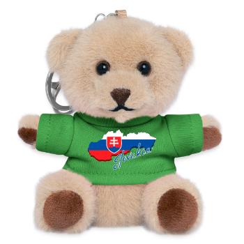 Karte der Slowakei, Flagge der Slowakei - Teddy Schlüsselanhänger - Grün - Vorne