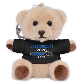 PATERNITY 2026 INVITES Soon Papa Lustig - Teddy Keyring - black - Front