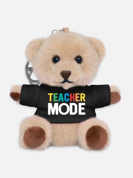 Teacher design with colorful letters - Teddy Keyring - black