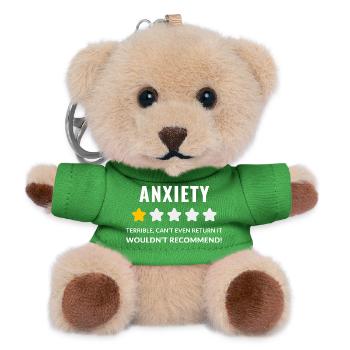 Expressive Anxiety Awareness Design - Teddy Keyring - green - Front
