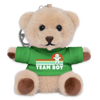 Team Boy Weihnachten - Teddy Schlüsselanhänger - Grün - Vorne