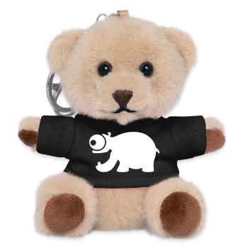 Lustiges Nilpferd - Teddy Schlüsselanhänger - Schwarz - Vorne