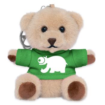 Funny hippo - Teddy Keyring - green - Front
