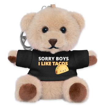 Sorry Jungs, ich mag Tacos Graphic T-Shirt - Teddy Schlüsselanhänger - Schwarz - Vorne
